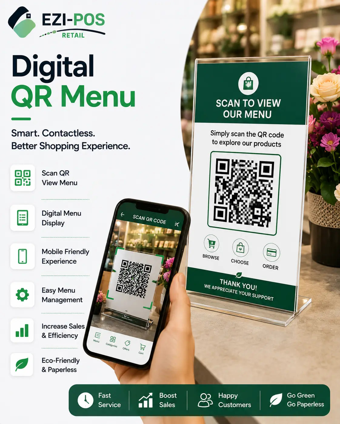 Digital QR Menu for Retail Stores Ezi-Pos Cloud