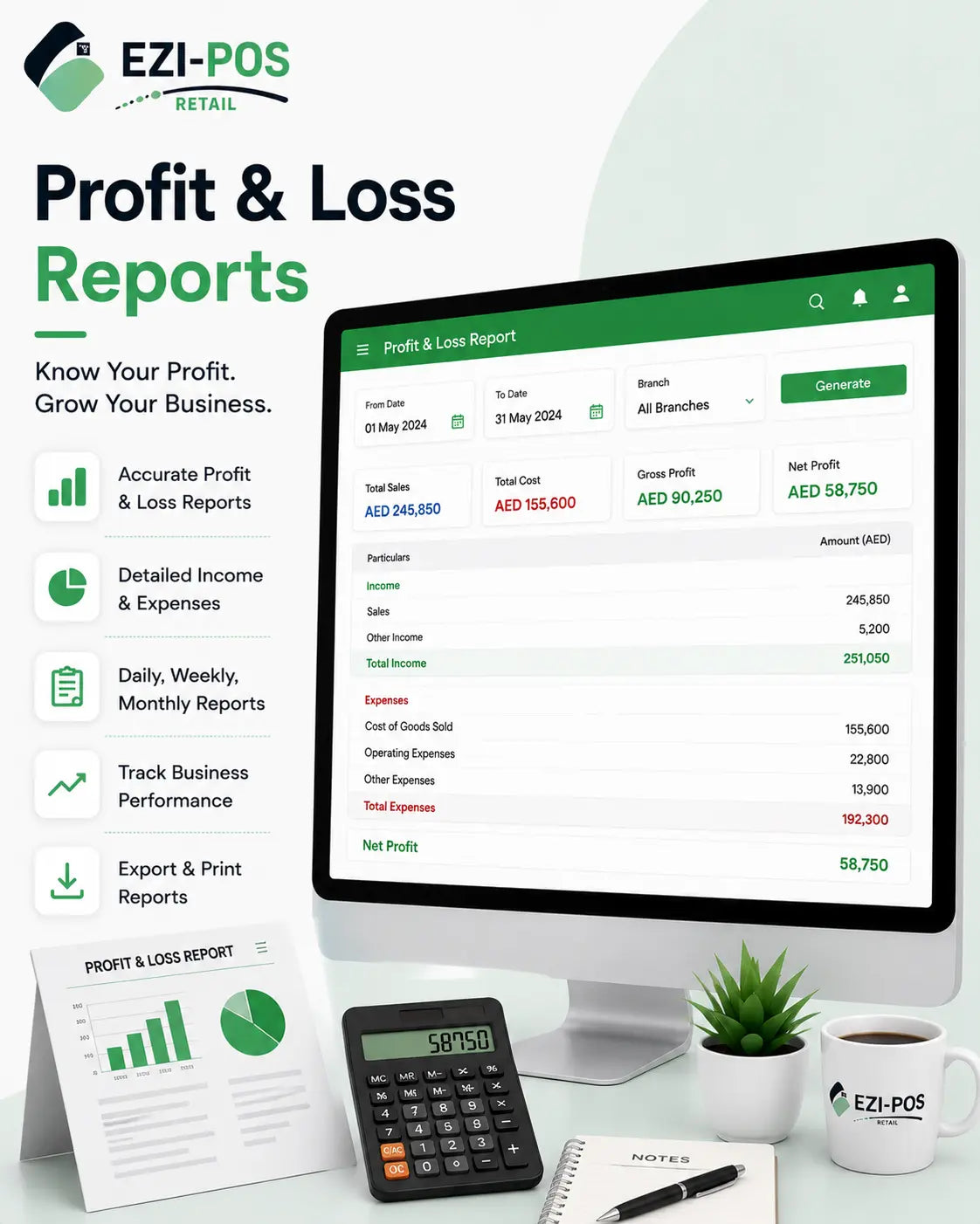 Profit & Loss Reports for Retail Stores Ezi-Pos Cloud