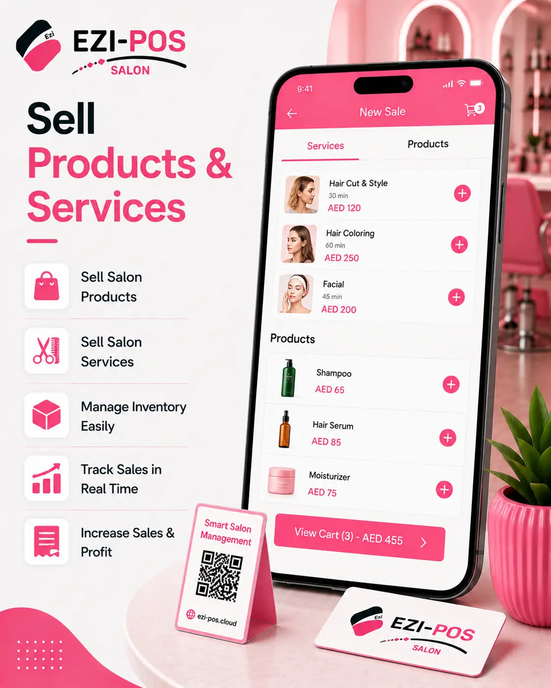 Sell Products & Services System for Salons Ezi-Pos Cloud