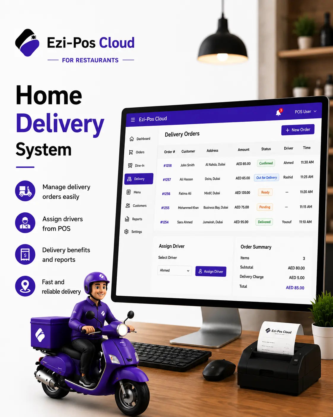 Restaurant Home Delivery System Ezi-Pos Cloud