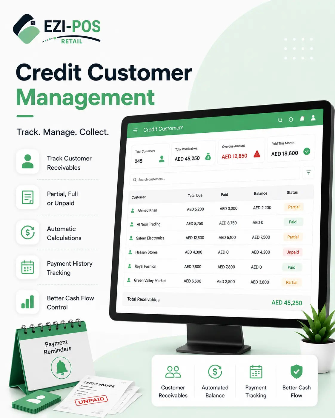 Credit Customer Management System for Retail Stores Ezi-Pos Cloud