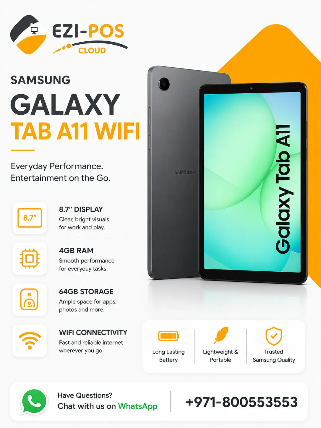 Samsung Galaxy Tab A11 WIFI Ezi-Pos Cloud