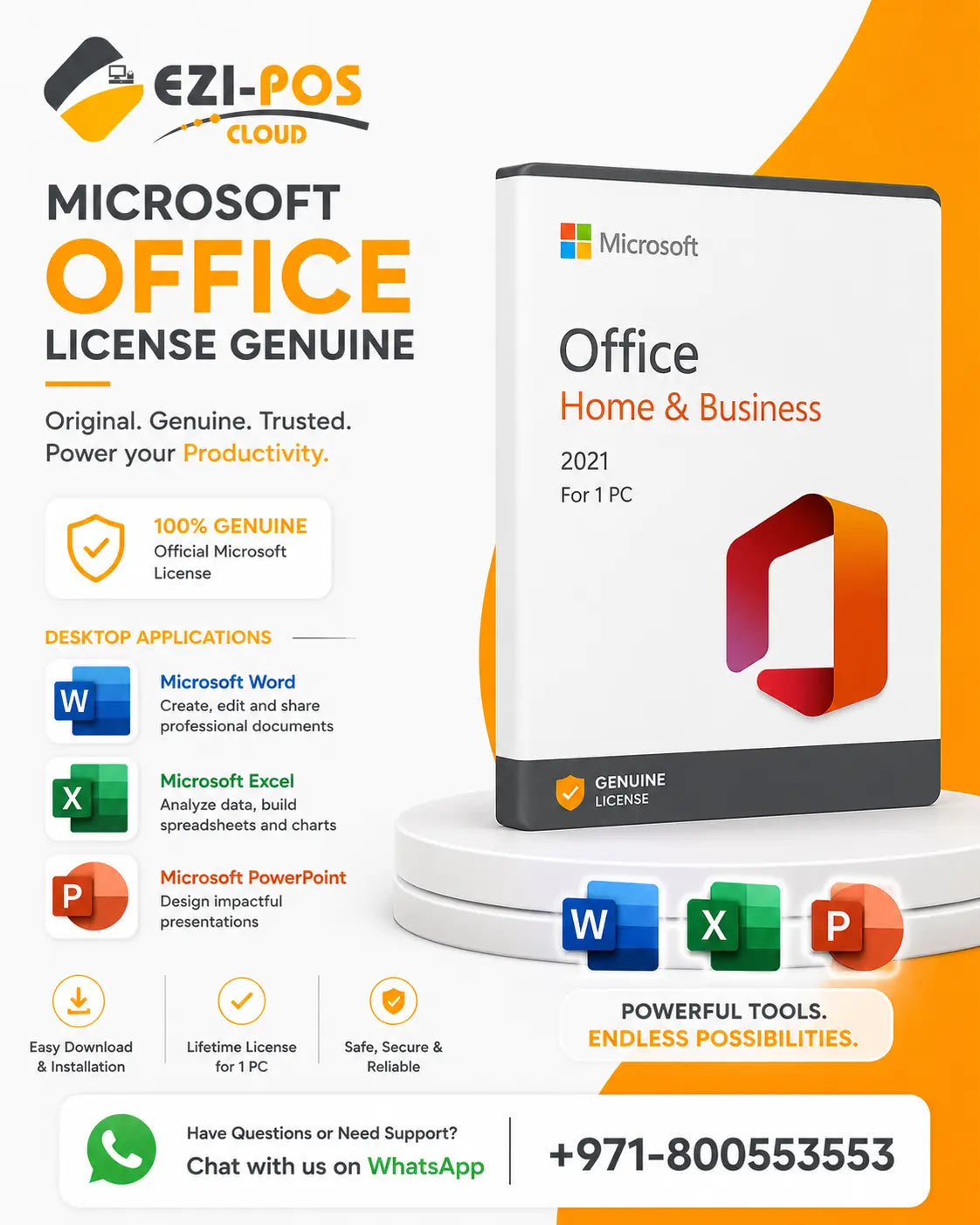 Microsoft Office office License Genuine Ezi-Pos Cloud