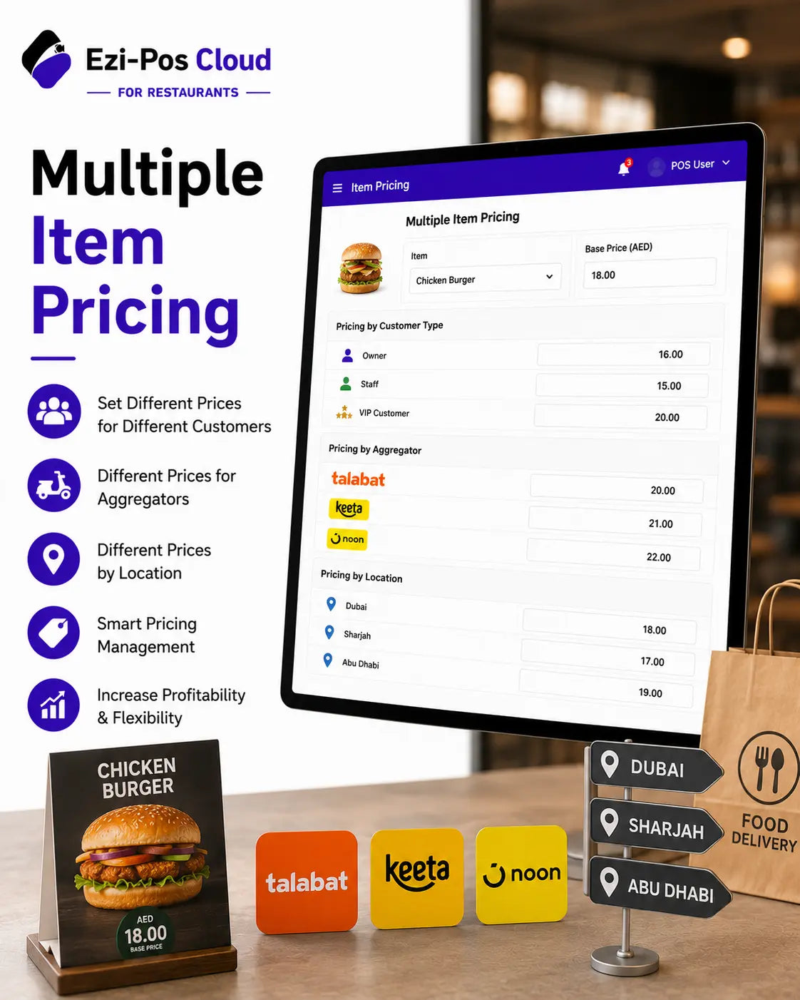 Multiple Item Pricing System for Restaurants Ezi-Pos Cloud