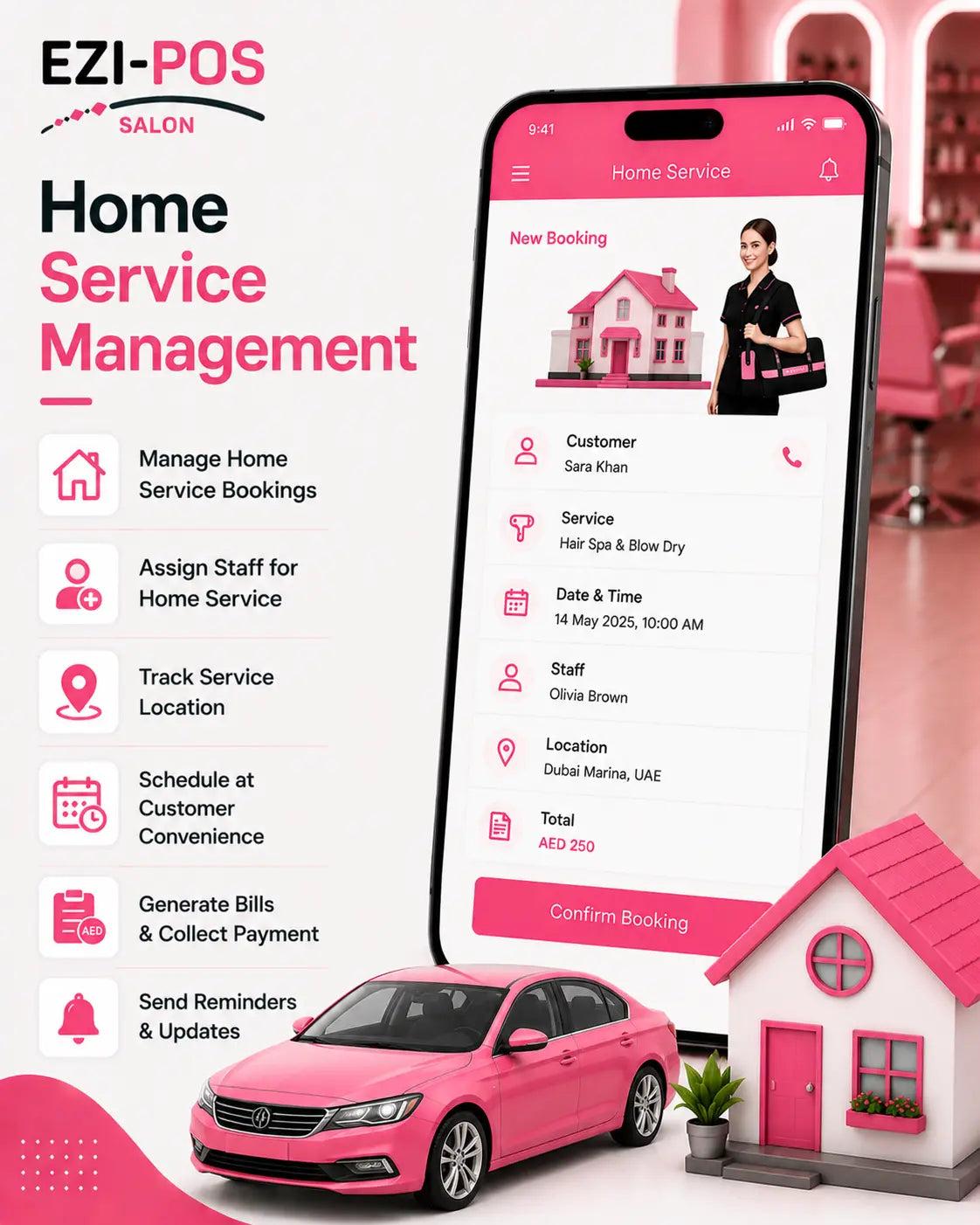 Home Service Management System for Salons Ezi-Pos Cloud