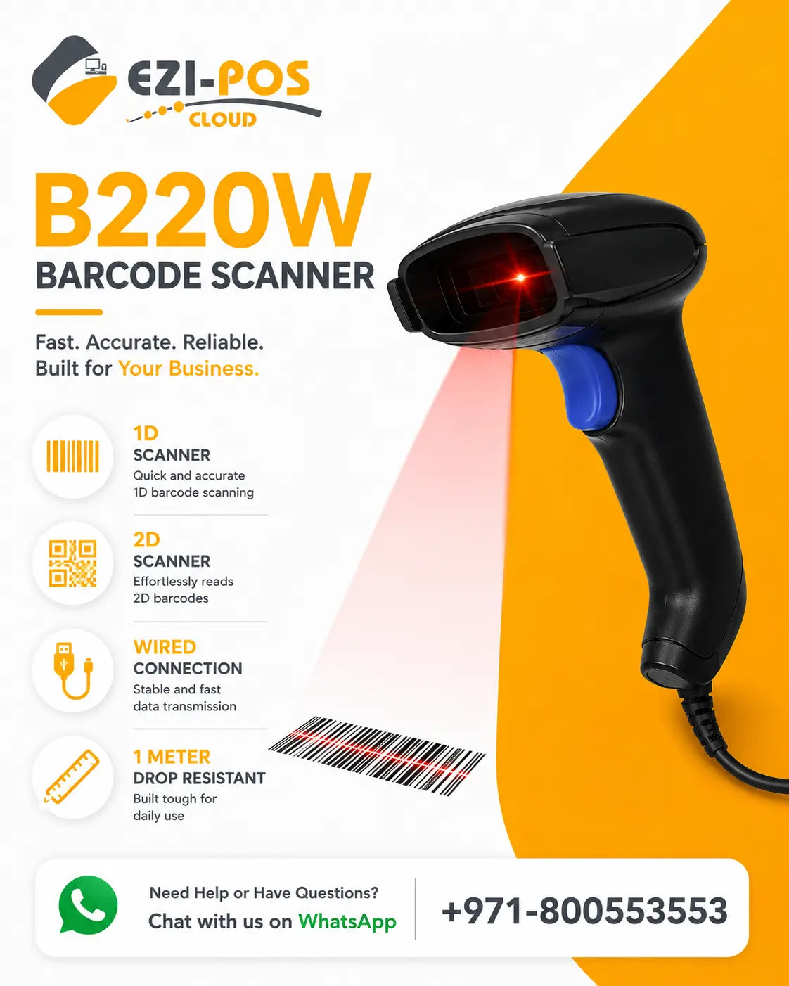 B220W Barcode Scanner Ezi-Pos Cloud